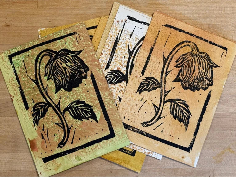 Rose Block Print